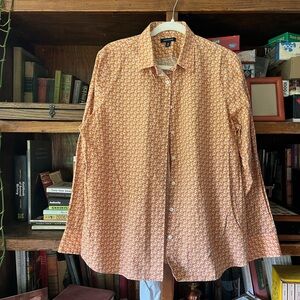 Lands' End Orange/white/pink mens Button Down Shirt